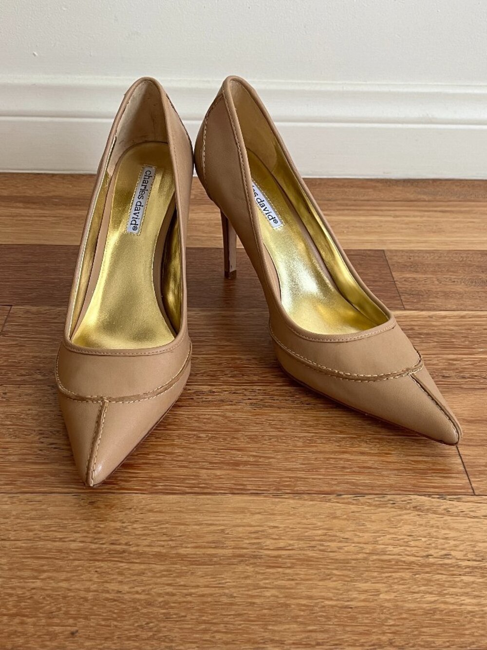 Charles David "Nervy" leather stiletto pumps, size 9